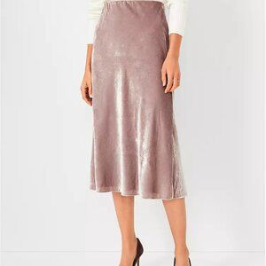 Ann Taylor Mauve Velvet Midi Skirt - S - NWT